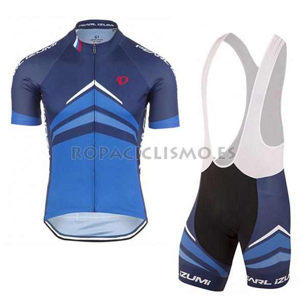 2017 Maillot Pearl Izumi tirantes mangas cortas azul